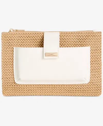 Inc International Concepts Franee Straw Pouch, Exclusively At Macy's In Straw,vanilla