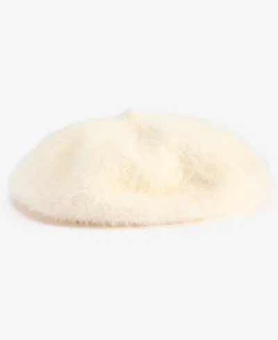 Inc International Concepts Fuzzy Knit Beret, Macy's Exclusive In White