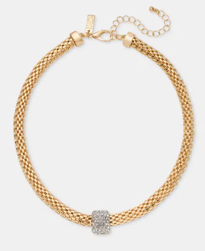 Inc International Concepts Glass Crystal Gold-tone Statement Necklace, Macy's Exclusive In Gold,cryst