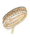 Inc International Concepts Gold-tone 4-pc. Set Crystal Stretch Bracelets, Exclusively At Macy's In Beige