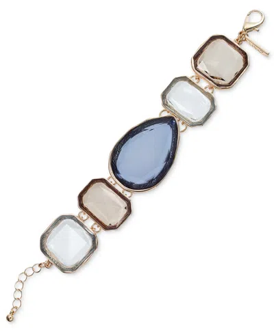 Inc International Concepts Gold-tone Color Stone Flex Bracelet, Exclusively At Macy's In Turquoise