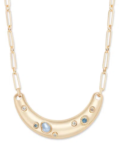 Inc International Concepts Gold-tone Crystal & Imitation Pearl Curved Bar Statement Necklace, 16-1/2" + 3" Extender, Exclusivel