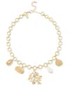 Inc International Concepts Gold-tone Crystal & Imitation Pearl Sea Life Charm Statement Necklace, 20-1/2" + 3" Extender, Exclus
