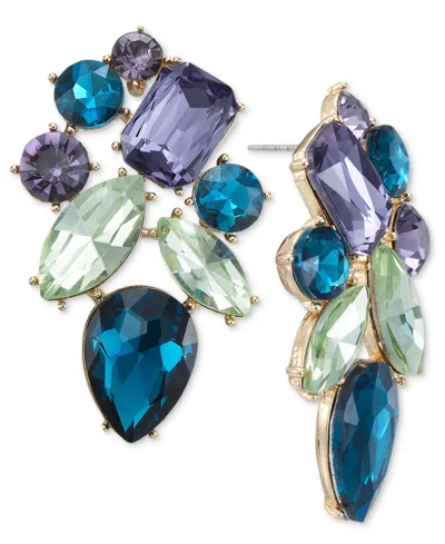 Inc International Concepts Gold-tone Crystal Cluster Drop Earrings, Created For Macy's In Multi