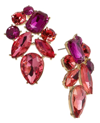 Inc International Concepts Gold-tone Crystal Cluster Drop Earrings, Created For Macy's In Pink