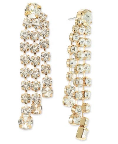 Inc International Concepts Gold-tone Crystal Layered Drop Earrings, Created For Macy's