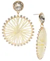 Inc International Concepts Gold-tone Crystal Raffia-wrapped Drop Earrings, Exclusively At Macy's