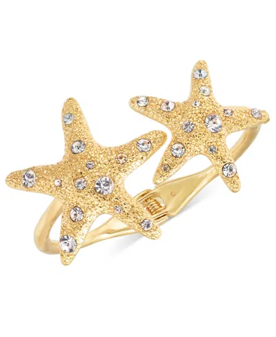 Inc International Concepts Gold-tone Crystal Starfish Cuff Bracelet, Exclusively At Macy's