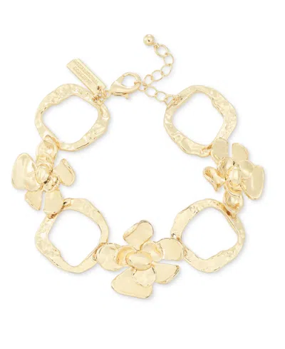 Inc International Concepts Gold-tone Flower Statement Flex Bracelet, Exclusively At Macy's