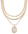 Inc International Concepts Gold-tone Imitation Pearl Layered Pendant Necklace, 16-1/4" + 3" Extender, Exclusively At Macy's