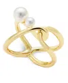 Inc International Concepts Gold-tone Imitation Pearl Openwork Statement Ring, Exclusively At Macy's