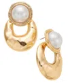 Inc International Concepts Gold-tone Imitation Pearl Sculptural Drop Earrings, Exclusively At Macy's