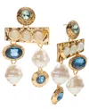 Inc International Concepts Gold-tone Mixed Stone Statement Earrings, Exclusively At Macy's
