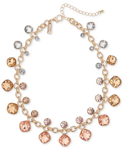 Inc International Concepts Gold-tone Mixed Stone Statement Necklace, 17-1/2" + 3" Extender, Exclusively At Macy's In Beige