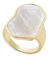 Inc International Concepts Gold-tone Mother-of-pearl Statement Ring, Exclusively At Macy's