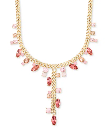 Inc International Concepts Gold-tone Multi Stone Lariat Necklace, 16" + 3" Extender, Created For Macy's