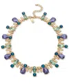 INC INTERNATIONAL CONCEPTS GOLD-TONE MULTICOLOR CRYSTAL ALL-AROUND STATEMENT NECKLACE, 17" + 3" EXTENDER, CREATED FOR MACY'S