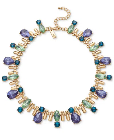 Inc International Concepts Gold-tone Multicolor Crystal All-around Statement Necklace, 17" + 3" Extender, Created For Macy's