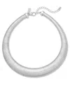 Inc International Concepts Gold-tone Omega Chain Collar Necklace, 17" + 3" Extender, Exclusively At Macy's In Silver