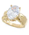 Inc International Concepts Gold-tone Oval Crystal Statement Ring, Exclusively At Macy's In Gold