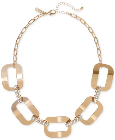 Inc International Concepts Gold-tone Pave & Rectangle Link Statement Necklace, 20-1/2"+ 3" Extender, Exclusively At Macy's