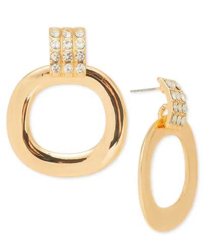 Inc International Concepts Silver-tone Pave Circle Drop Earrings, Exclusively At Macy's In Gold