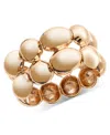 Inc International Concepts Gold-tone Sculptural Bead Double Row Flex Bracelet, Exclusively At Macy's In Gold