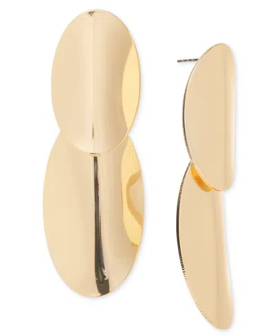 Inc International Concepts Gold-tone Sculptural Disc Drop Earrings, Exclusively At Macy's