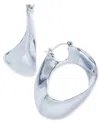 Inc International Concepts Gold-tone Twisted Hoop Earrings, Exclusively At Macy's In Silver