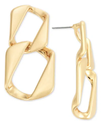 Inc International Concepts Gold-tone Twisted Link Drop Earrings, Created For Macy's