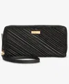 Inc International Concepts Hazel Ruched Zip-around Wallet, Macy's Exclusive In Black
