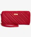 Inc International Concepts Hazel Ruched Zip-around Wallet, Macy's Exclusive In Red