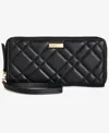 Inc International Concepts Hazel Zip-around Quilt Wristlet, Created For Macy's In Black