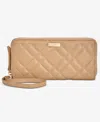 Inc International Concepts Hazel Zip-around Quilt Wristlet, Created For Macy's In English Walnut
