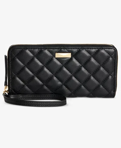 Inc International Concepts Hazel Zip-around Quilt Wristlet, Exclusively At Macy's In Black