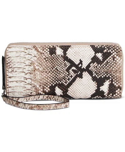 Inc International Concepts Hazell Zip Around Floral Wristlet, Created For Macy's In Sleek Snake