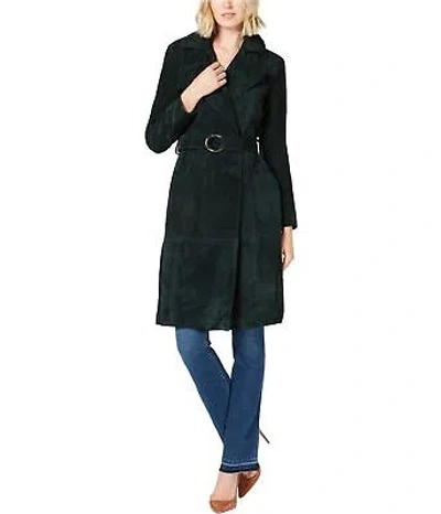 Pre-owned Inc International Concepts I-n-c Womens Solid Trench Coat In Tealquarry