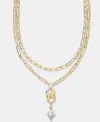 Inc International Concepts Imitation Pearl Charm Layered Lariat Necklace, 16" + 3" Extender, Macy's Exclusive In Multi