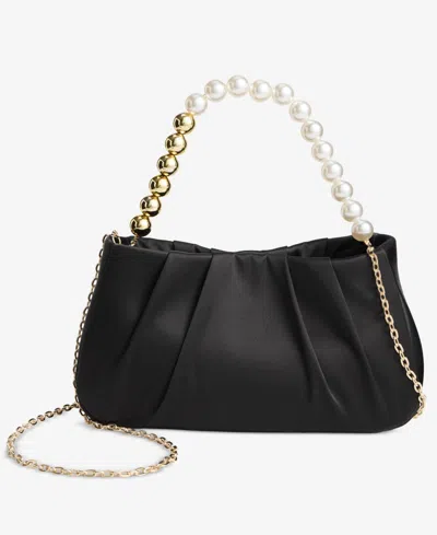 Inc International Concepts Imitation Small Pearl Handle Handbag, Macy's Exclusive In Black
