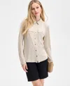 Inc International Concepts Women's Knit Utility Shirt, Exclusively At Macy's In White
