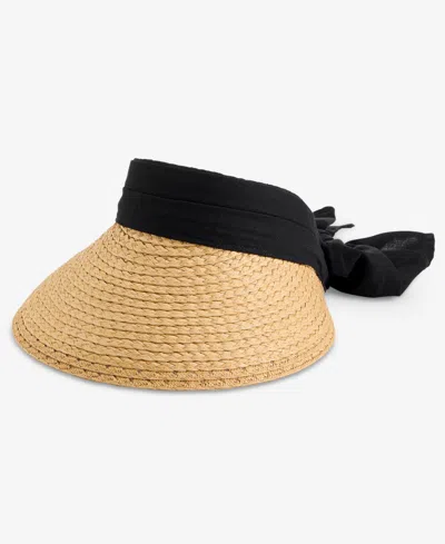 Inc International Concepts I.n.c. International Concept Tie Back Straw Visor, Macy's Exclusive In Brown
