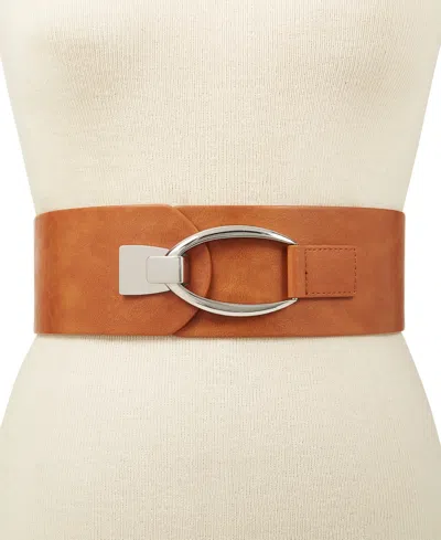 Inc International Concepts Interlocking-hook Stretch Belt, Created For Macy's In Cognac