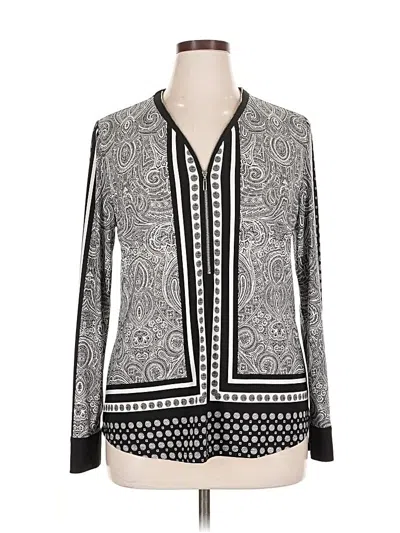 Pre-owned Inc International Concepts Kimono In Silver