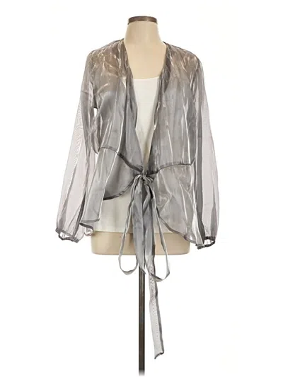 Pre-owned Inc International Concepts Kimono In Silver