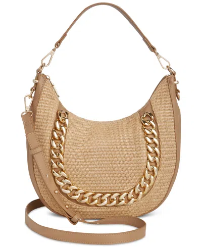 Inc International Concepts Kolleene Chain Small Straw Crossbody, Created For Macy's In Brown