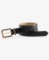 Inc International Concepts Laced-chain-buckle Belt, Macy's Exclusive In Black
