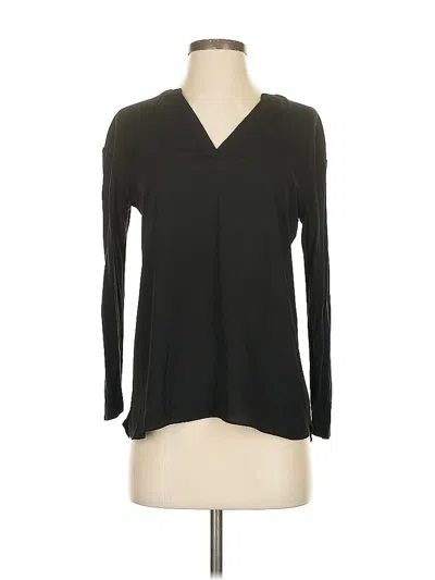 Pre-owned Inc International Concepts Long Sleeve Blouse In Black
