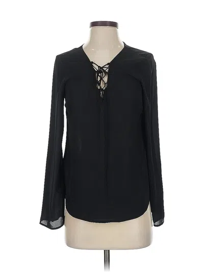 Pre-owned Inc International Concepts Long Sleeve Blouse In Black