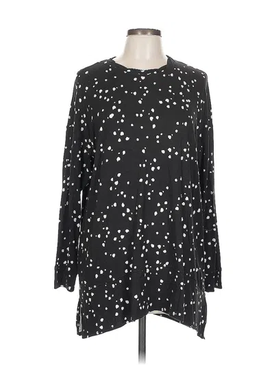 Pre-owned Inc International Concepts Long Sleeve Blouse In Black