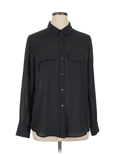 Pre-owned Inc International Concepts Long Sleeve Blouse In Black